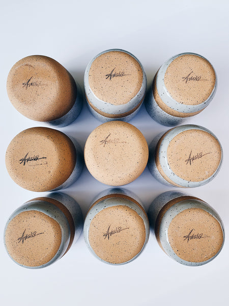 Avesha Michael Speckle Grey + White Tumbler