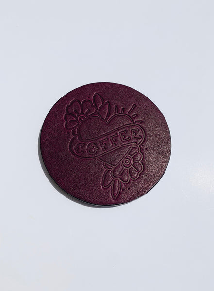 Brew Sleep Draw x Sipp Curated Goods Leather Coffee Coaster
