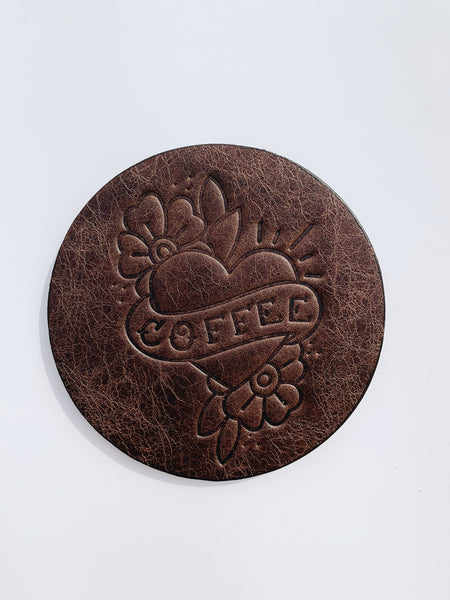 brew sleep draw sipp curated goods leather coaster