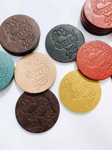 brew sleep draw sipp curated goods leather coaster