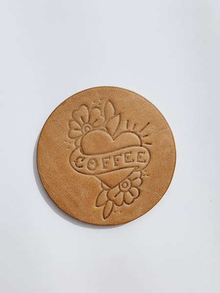 brew sleep draw sipp curated goods leather coaster