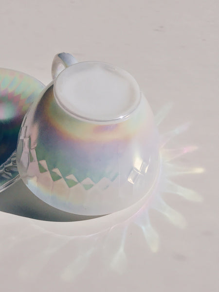 Vintage Federal Glass Moonglow Cup & Saucer