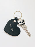 leather coffee heart keytag