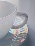 Vintage Federal Glass Moonglow Cup & Saucer