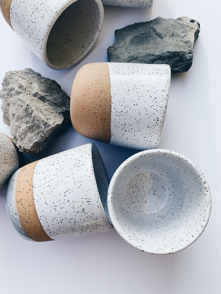 Avesha Michael Speckle Grey + White Tumbler