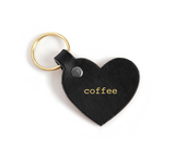 Seltzer Goods Leather Coffee Heart Keyring