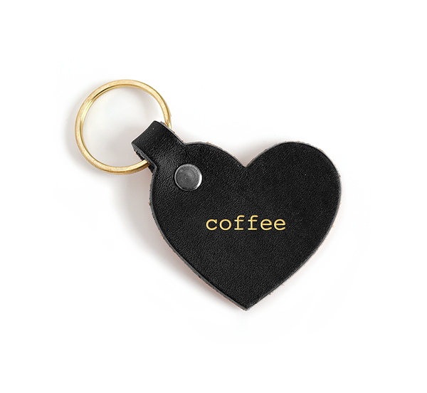 Seltzer Goods Leather Coffee Heart Keyring